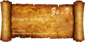 Zsigri Virág névjegykártya